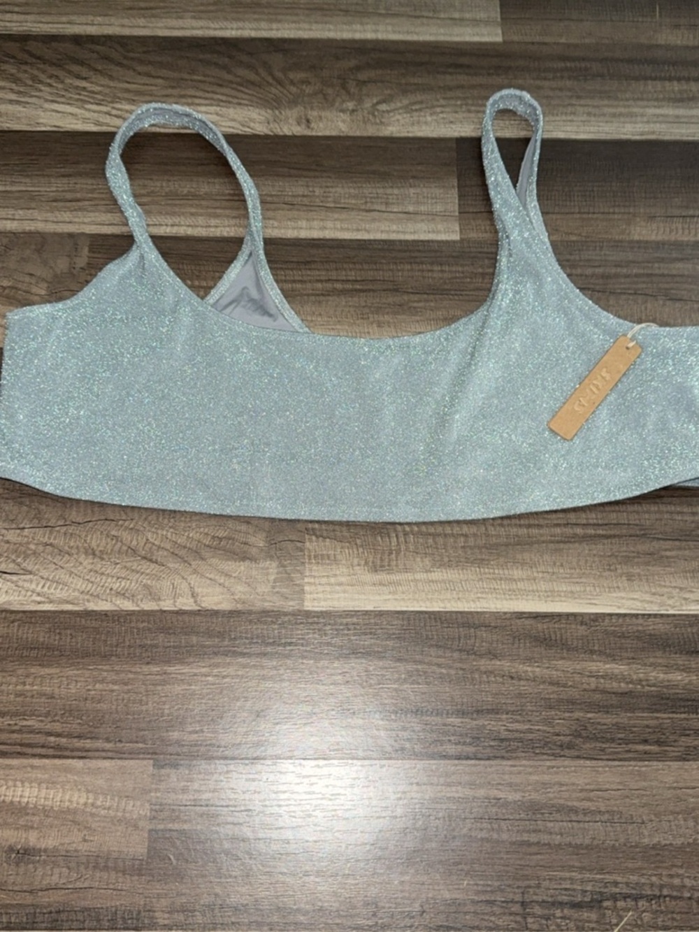 Skims Sparkling Silver Bralette Top
